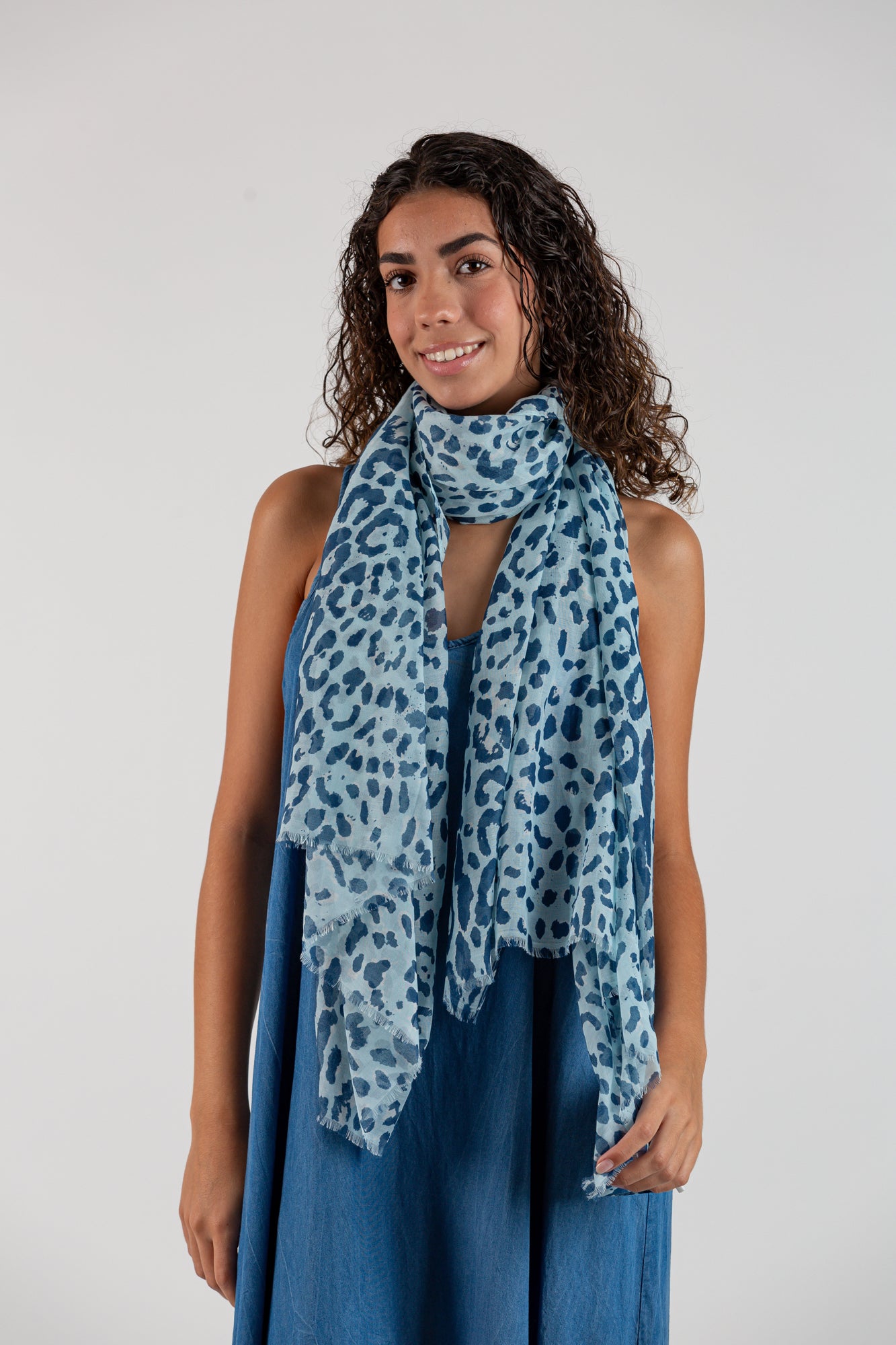 Foulard animal print azul