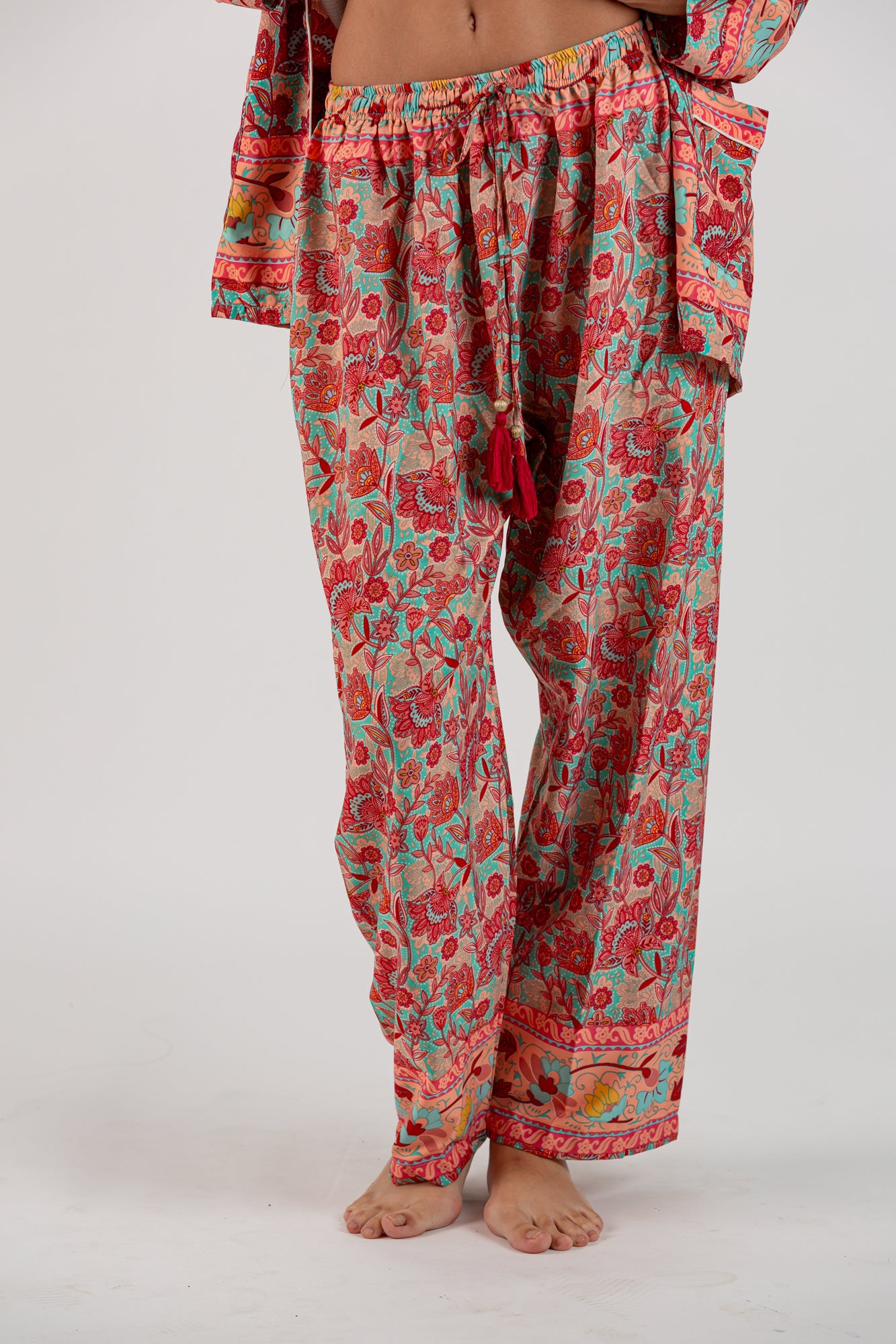 Conjunto estampado de satén