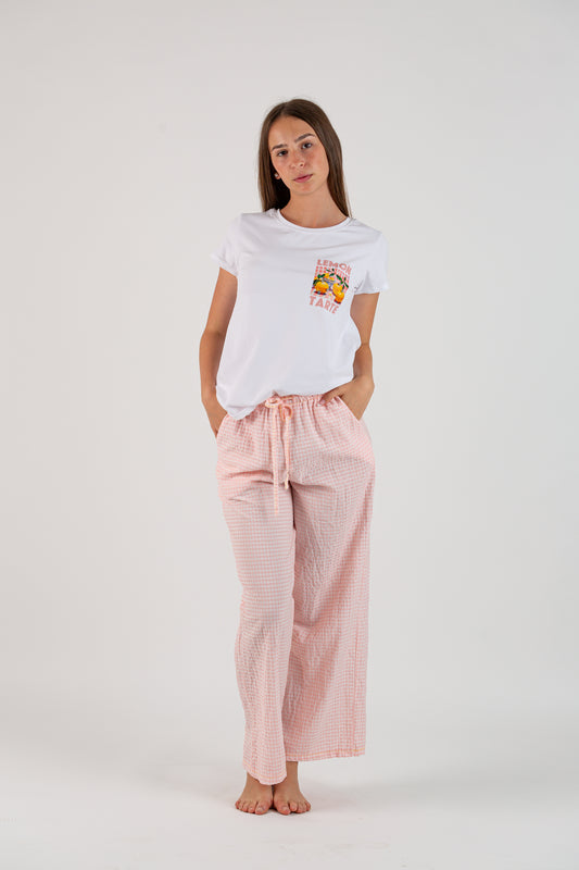 Pantalón Vichy Rosa