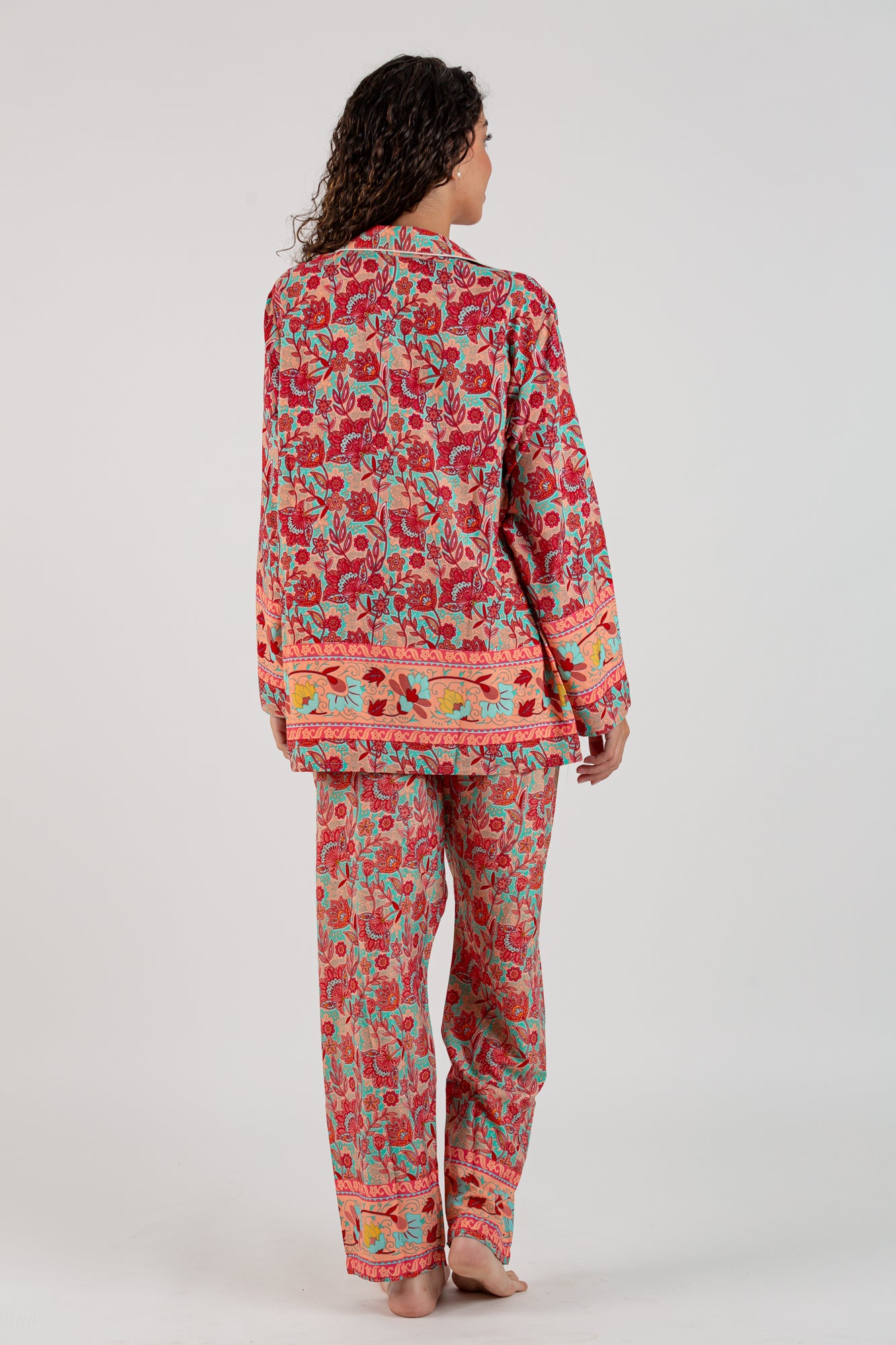 Conjunto estampado de satén