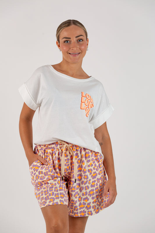 Conjunto camiseta y short naranja fluor
