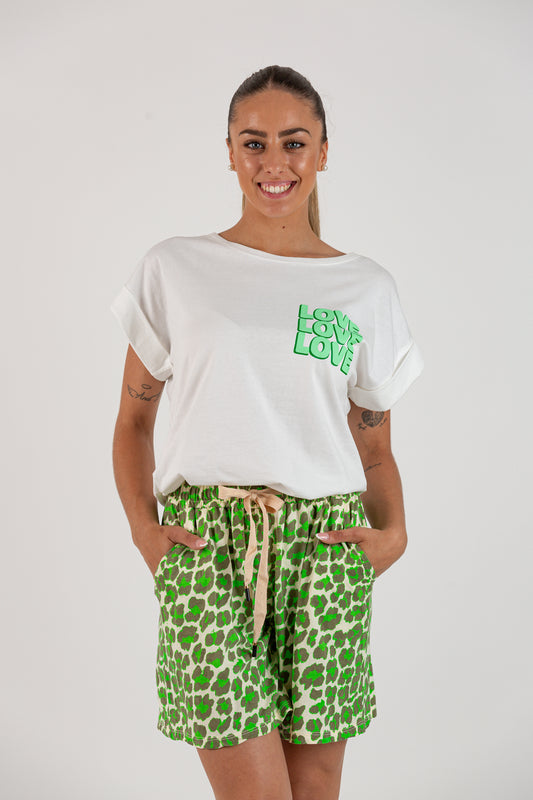 Short animal print verde FLUOR