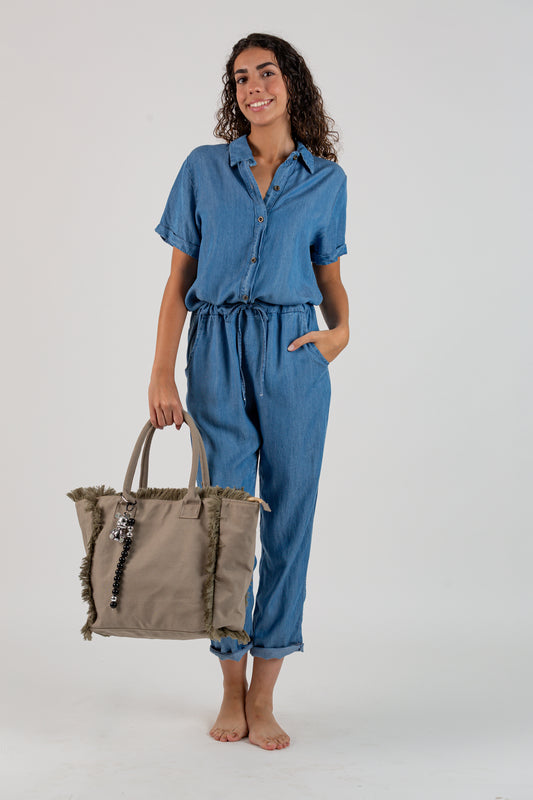 Bolso lona gris